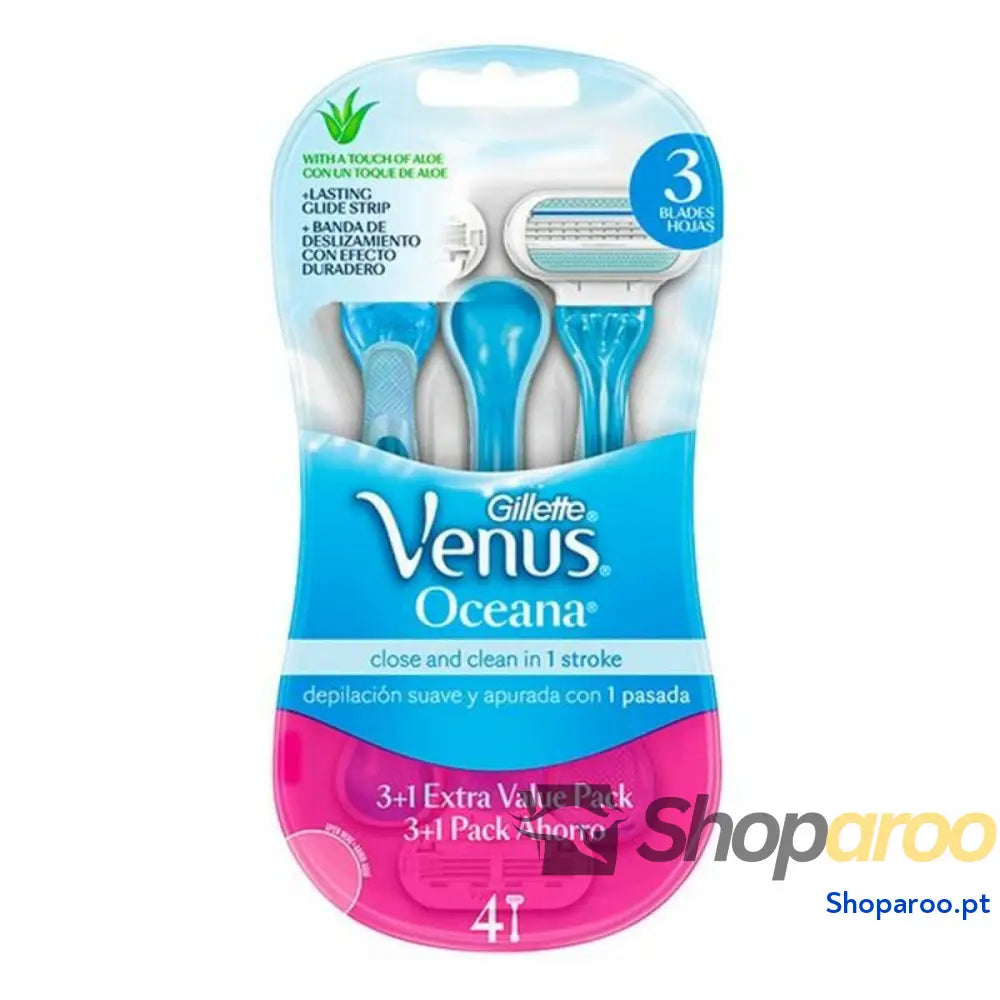 Máquinas de Barbear Descartáveis Gillette VENUS (4 Unidades)