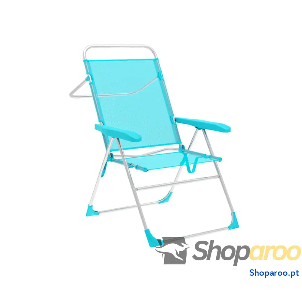 Marbueno Cadeira Dobrável 5 Posições Alumínio Aguamarina Praia e Piscina 59X61X97 cm 10310