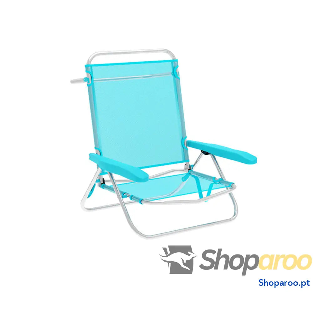 Marbueno Cadeira Dobrável 5 Posições Alumínio Aguamarina Praia e Piscina 63X76X78 cm 10309