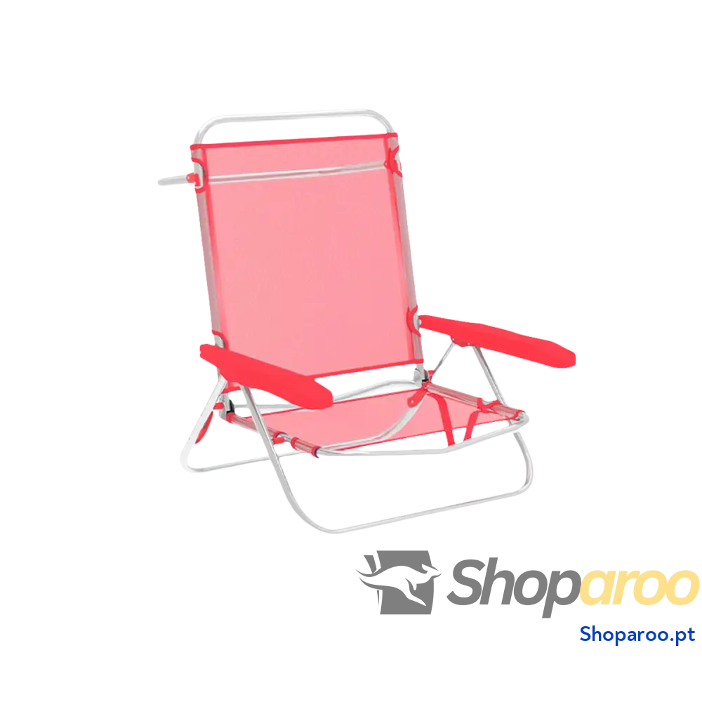 Marbueno Cadeira Dobrável 5 Posições Alumínio Coral Praia e Piscina 63X76X78 cm 10358
