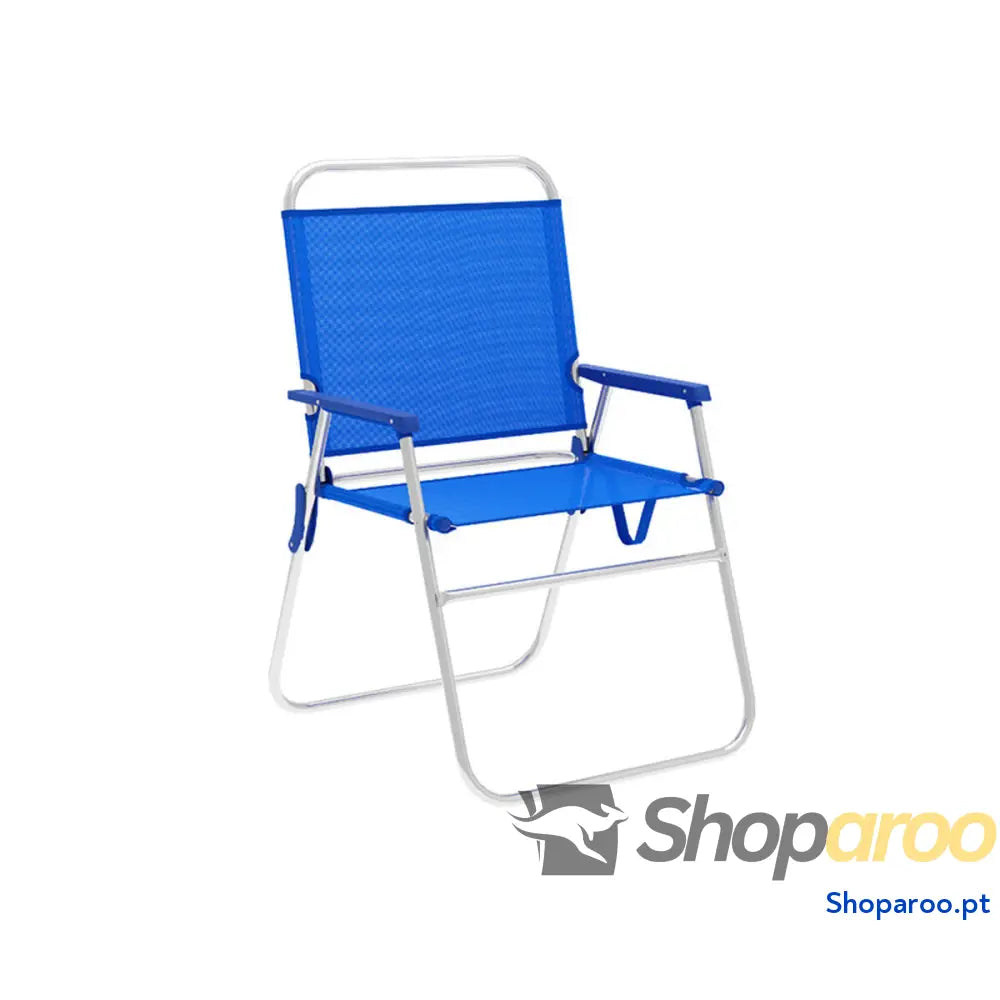 Marbueno Cadeira Dobrável Alumínio Azul Praia e Piscina 52X56X80 cm 10245