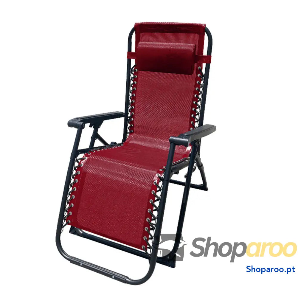Marbueno Cadeira Dobrável em Aço com Almofada para Jardim e Piscina 90X66X108 cm Zero Gravidade Burdeos 10010