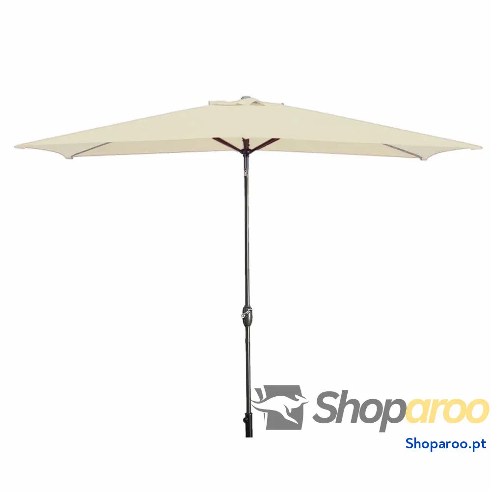 Marbueno Sombrinha Aço 8 Varas 200x300 cm Poliéster Bege Jardim, Piscina, Terraço