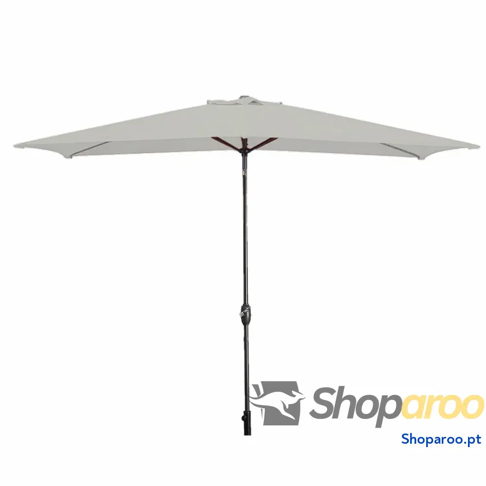 Marbueno Sombrinha Aço 8 Varas 200x300 cm Poliéster Branco Jardim, Piscina e Terraço