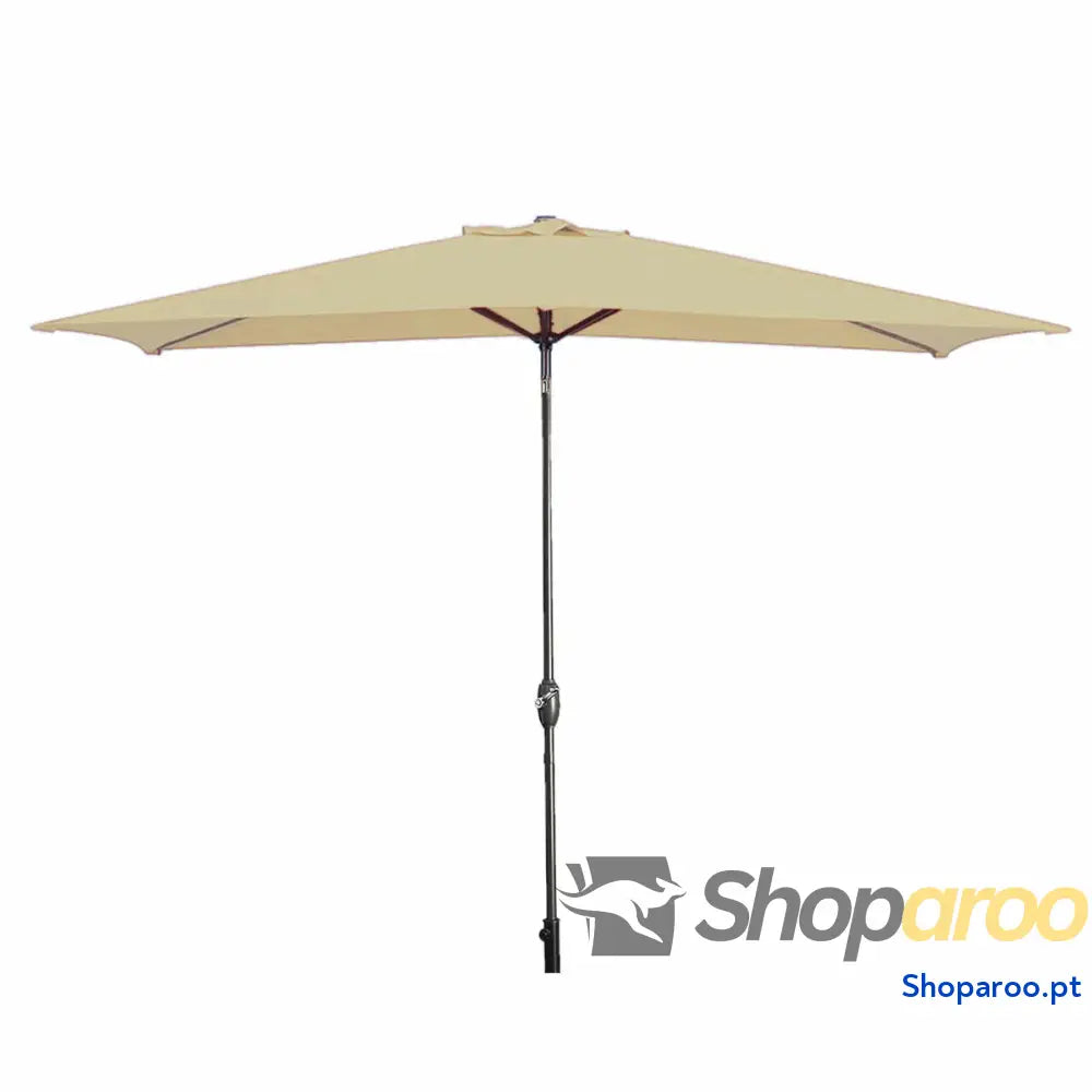 Marbueno Sombrinha Aço 8 Varas 200x300 cm Poliéster Castanho Jardim, Piscina, Terraço