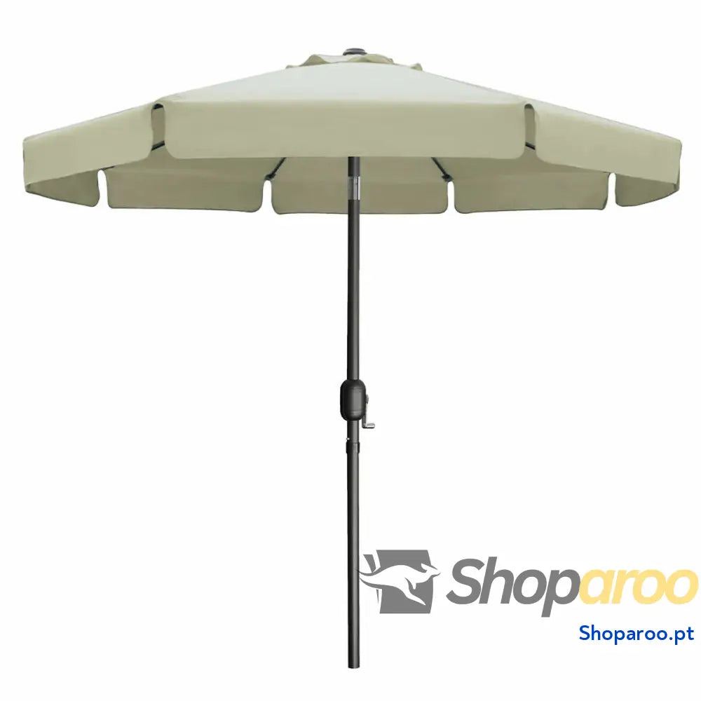 Marbueno Sombrinha Aço 8 Varas D270 cm Poliéster Bege Jardim, Piscina, Terraço