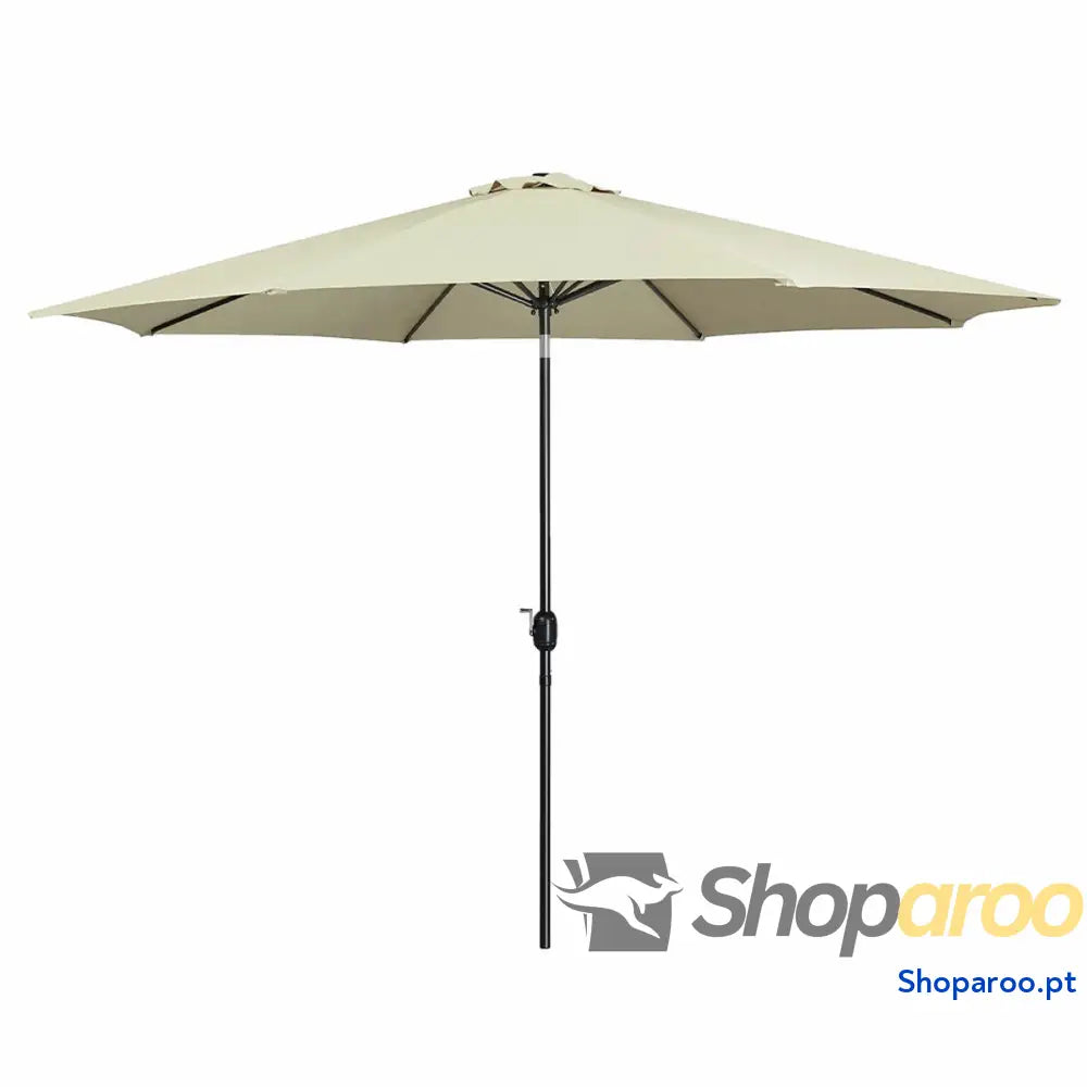 Marbueno Sombrinha Aço 8 Varas D270 cm Poliéster Bege Jardim, Piscina, Terraço 10483