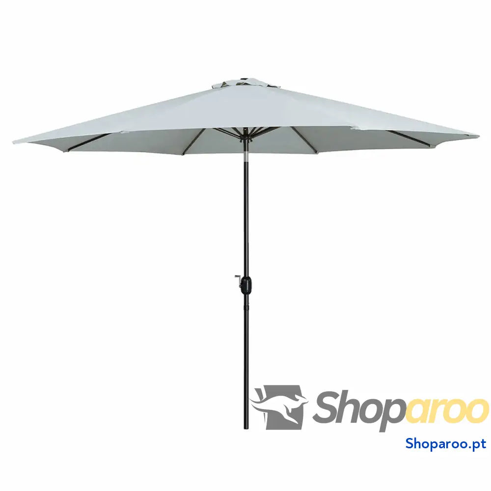 Marbueno Sombrinha Aço 8 Varas D300 cm Poliéster Branco Jardim, Piscina, Terraço