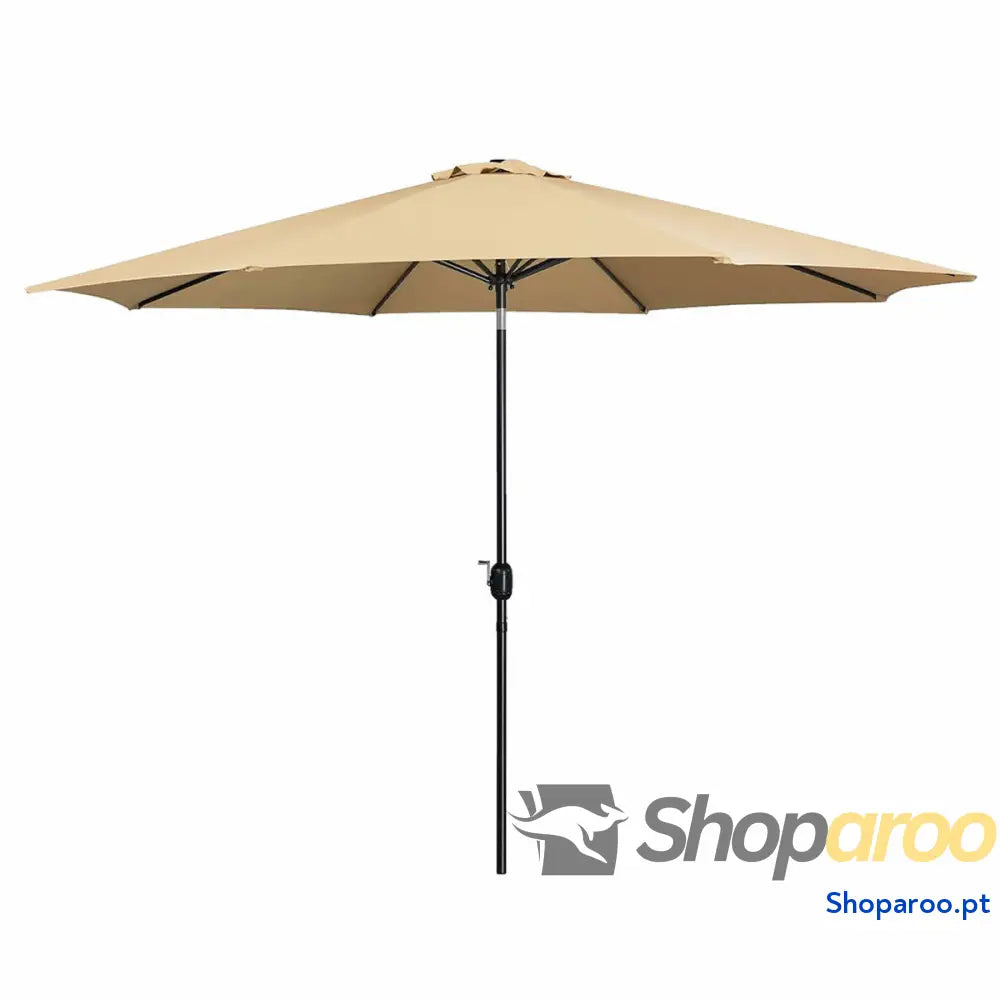 Marbueno Sombrinha Aço 8 Varas D300 cm Poliéster Castanho Jardim, Piscina, Terraço