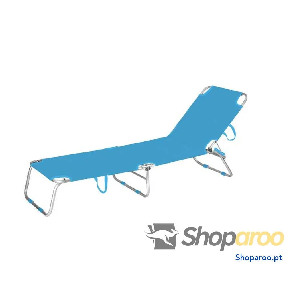 Marbueno Tumbona Plegable Alumínio Azul Praia e Piscina 187X58X24 cm 10460