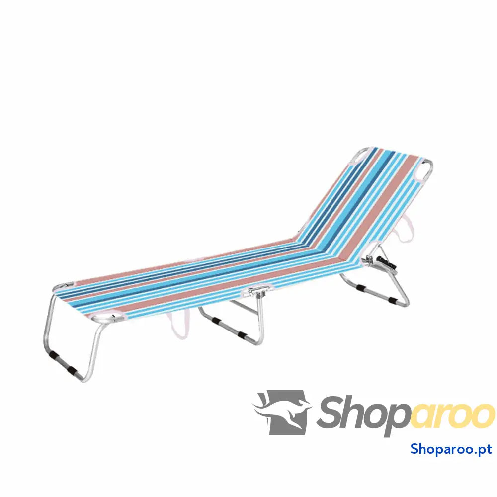 Marbueno Tumbona Plegable Rayas Laranja e Azul Azul Praia 187X58X24 cm 10466