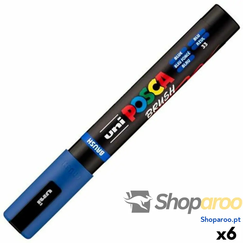 Marcador BRUSH POSCA PC-5BR Azul (6 Unidades)