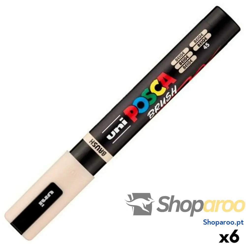 Marcador BRUSH POSCA PC-5BR Bege (6 Unidades)