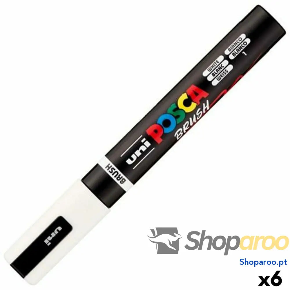 Marcador BRUSH POSCA PC-5BR Branco (6 Unidades)