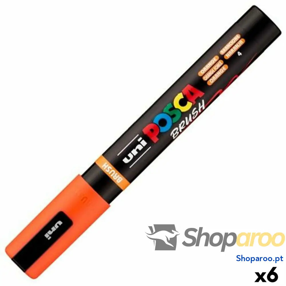 Marcador BRUSH POSCA PC-5BR Laranja (6 Unidades)