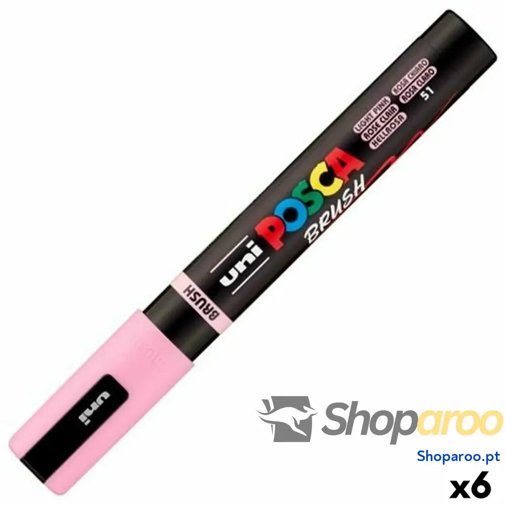 Marcador BRUSH POSCA PC-5BR Rosa Claro (6 Unidades)