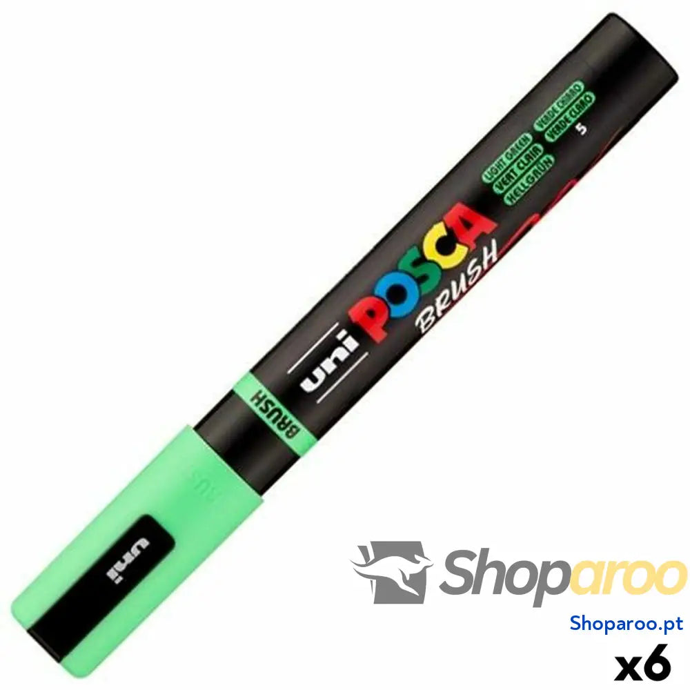 Marcador BRUSH POSCA PC-5BR Verde Claro (6 Unidades)