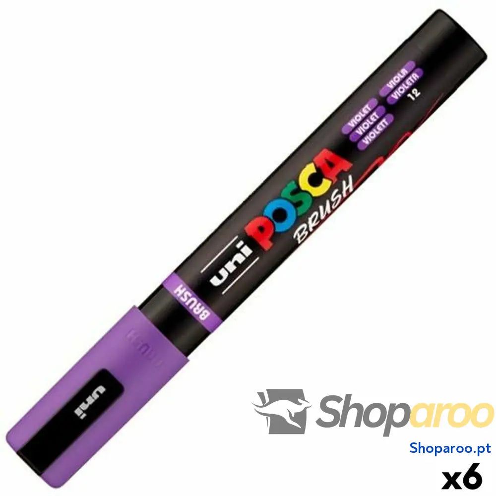 Marcador BRUSH POSCA PC-5BR Violeta (6 Unidades)