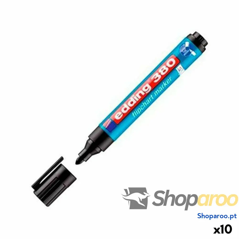 Marcador Edding 380 Flipchart Preto (10 Unidades)