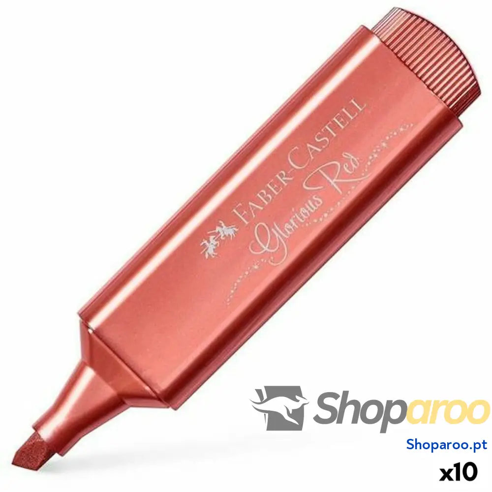Marcador Faber-Castell Textliner 46 metálico Vermelho (10 Unidades)