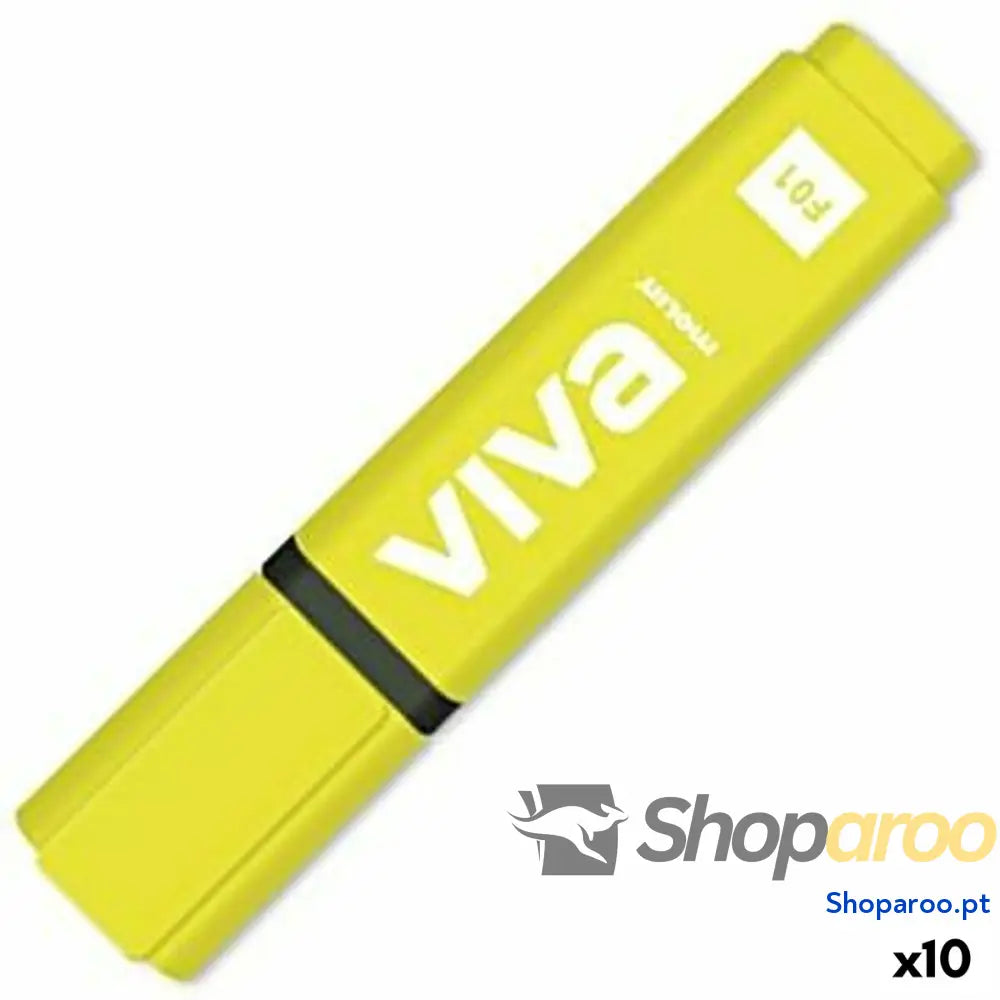Marcador Fluorescente Molin Viva Amarelo (10 Unidades)