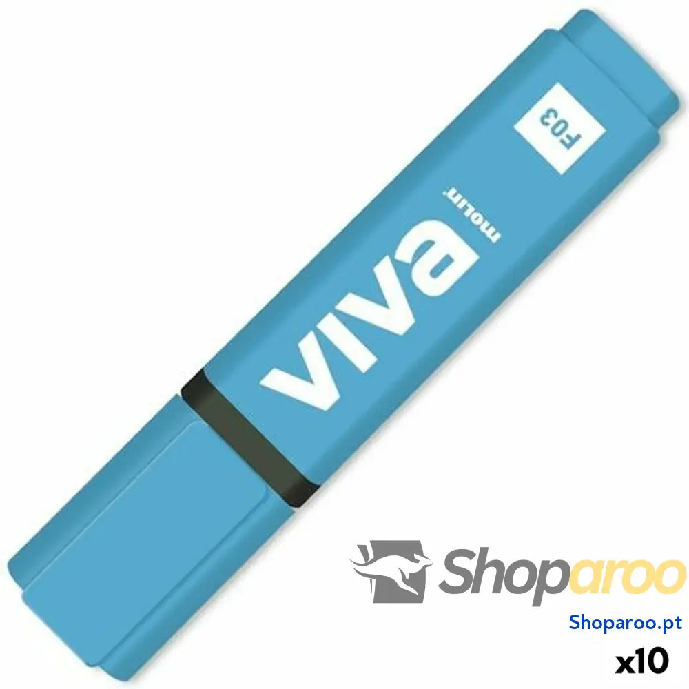 Marcador Fluorescente Molin Viva Azul (10 Unidades)