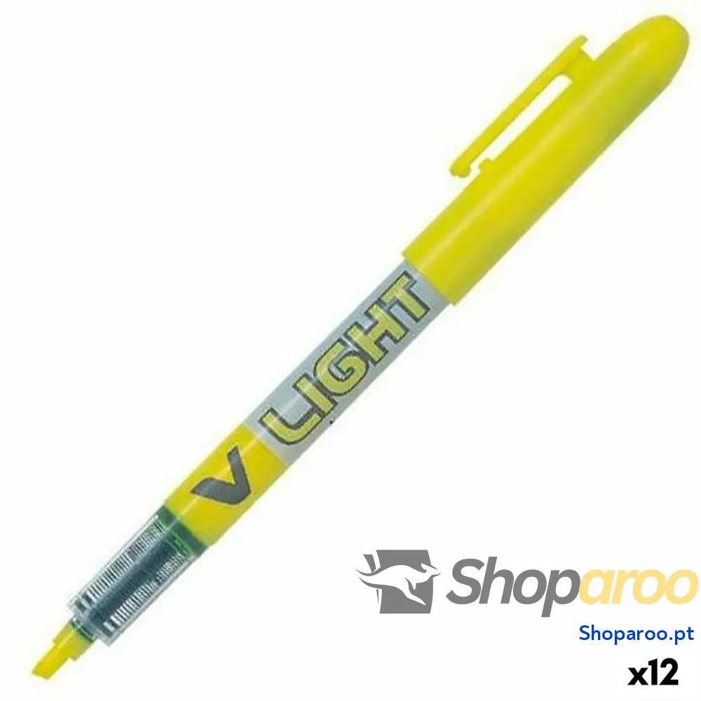 Marcador Fluorescente Pilot V Light Amarelo (12 Unidades)