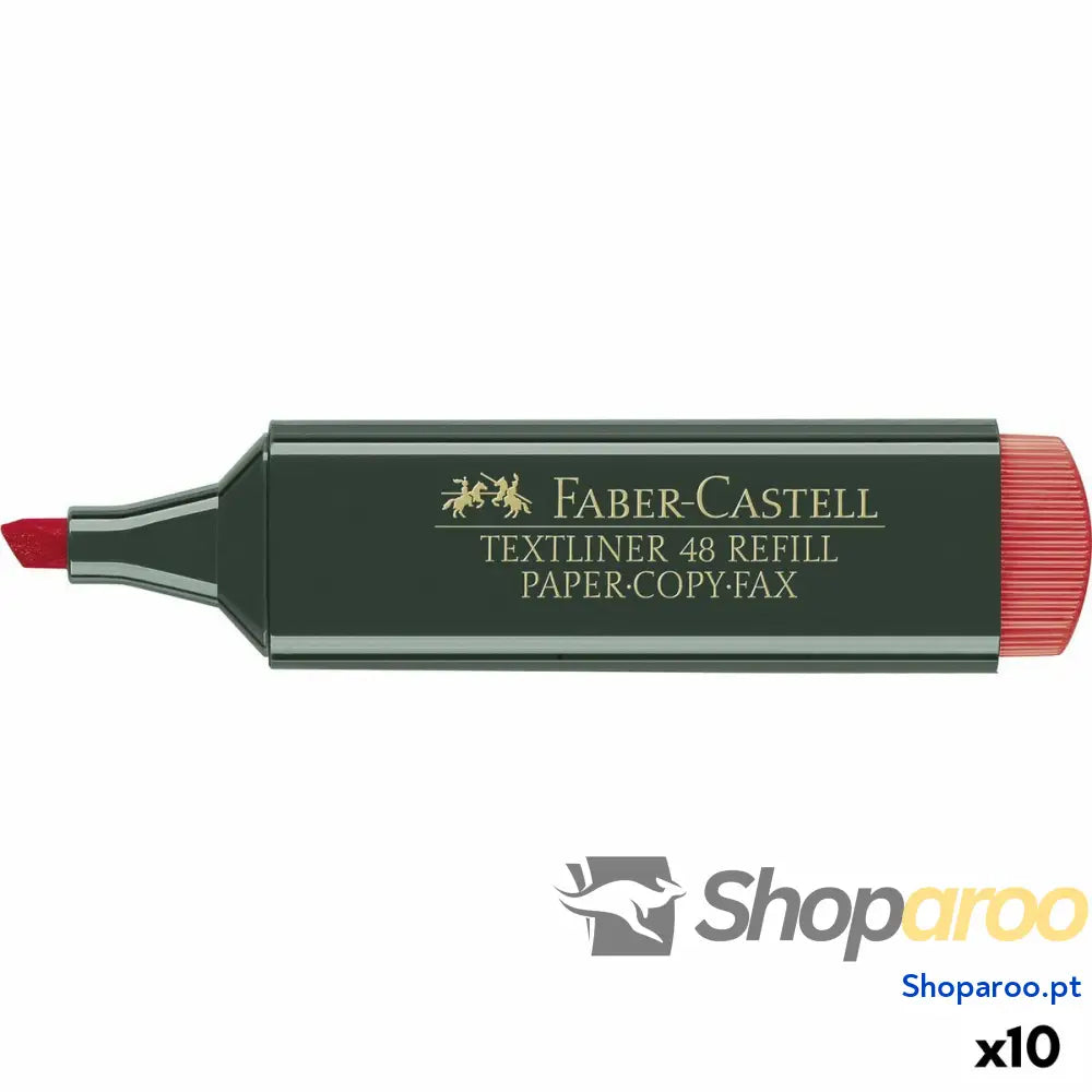 Marcador Fuorescente Faber-Castell TEXTLINER 48 Vermelho (10 Unidades)