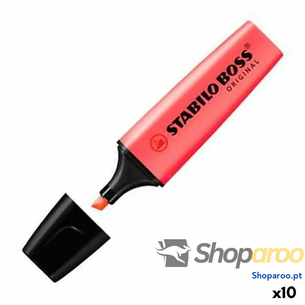 Marcador Fuorescente Stabilo Vermelho (10 Unidades)
