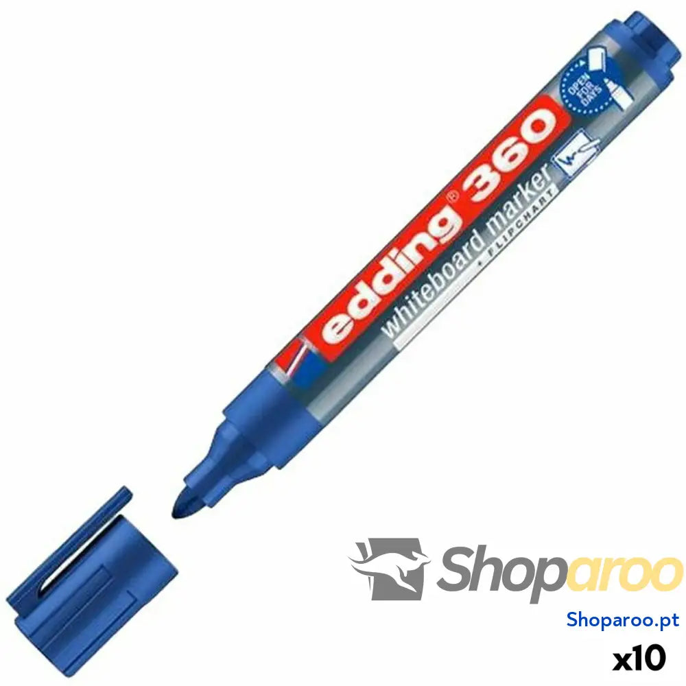 Marcador para Quadro Edding 360 Recarregável Azul (10 Unidades)