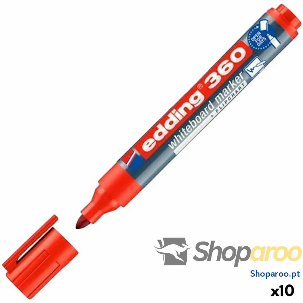 Marcador para Quadro Edding 360 Recarregável Vermelho (10 Unidades)