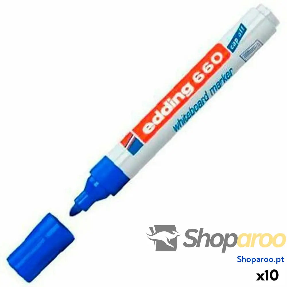 Marcador para Quadro Edding 661 Ardósia branca Azul Branco (10 Unidades)