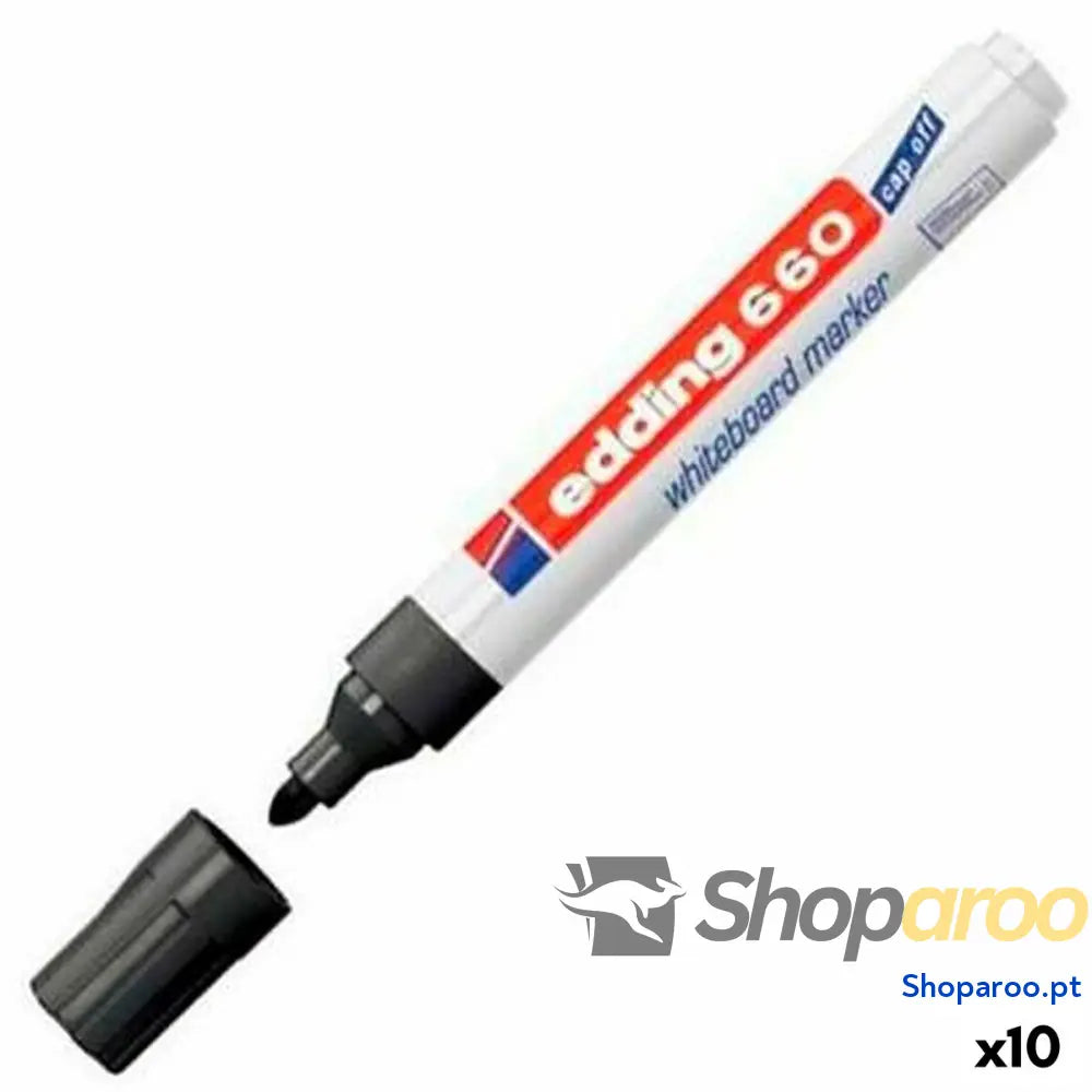 Marcador para Quadro Edding 661 Ardósia branca Preto (10 Unidades)