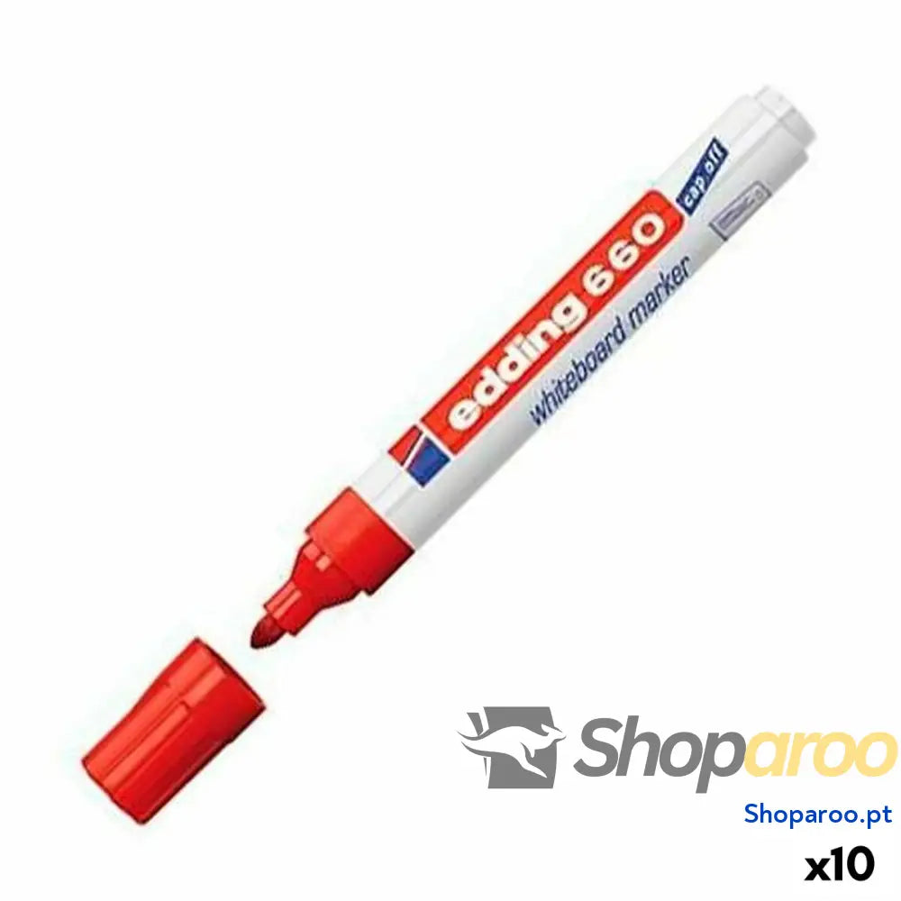 Marcador para Quadro Edding 661 Ardósia branca Vermelho (10 Unidades)