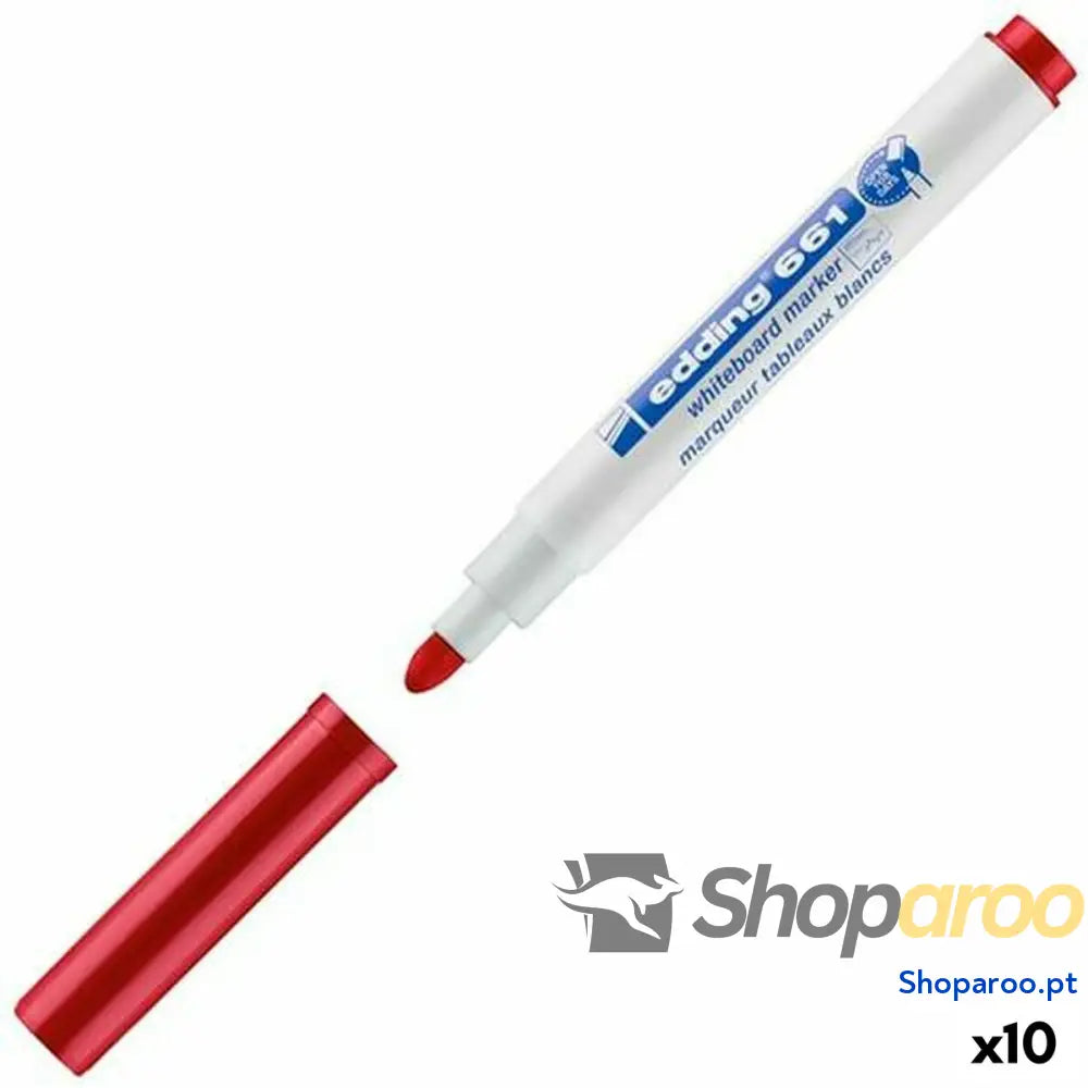 Marcador para Quadro Edding 661 Vermelho Ardósia branca (10 Unidades)