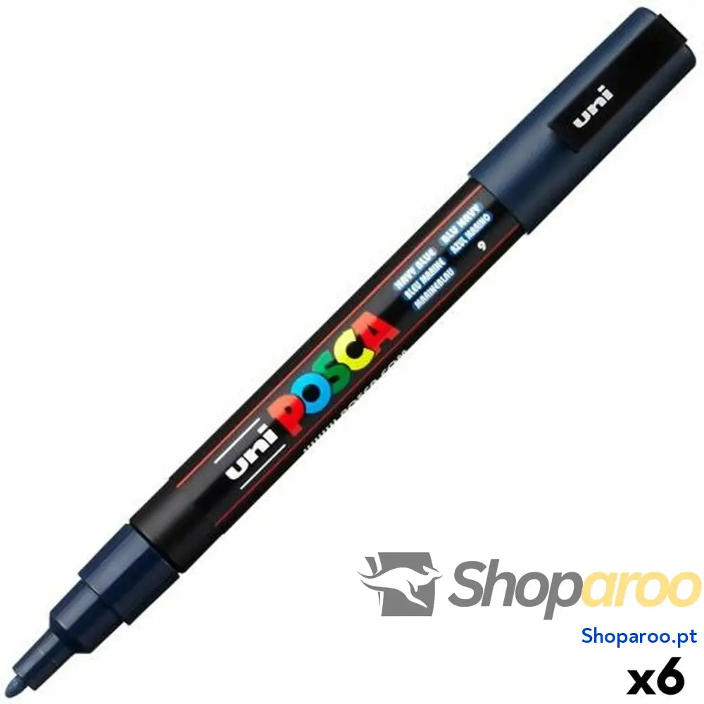 Marcador POSCA PC-3M Azul Marinho (6 Unidades)