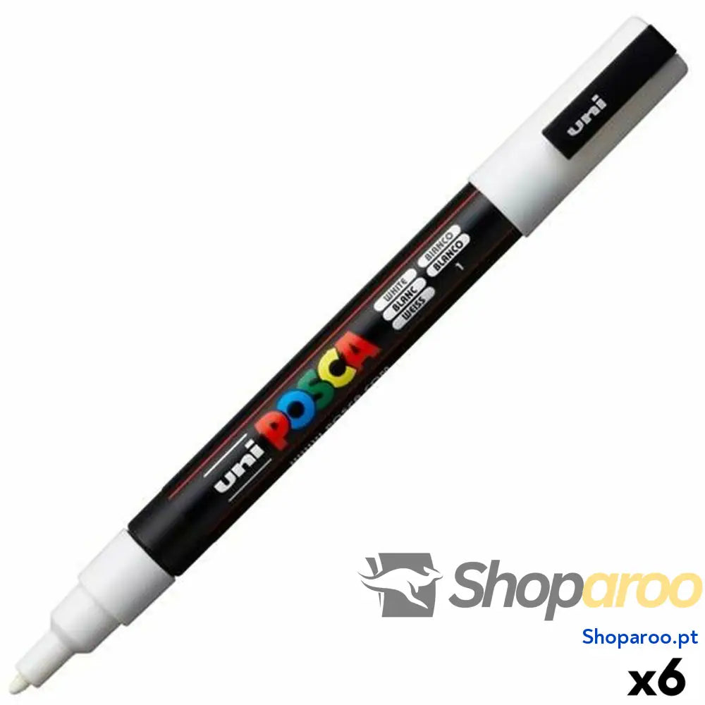 Marcador POSCA PC-3M Branco (6 Unidades)