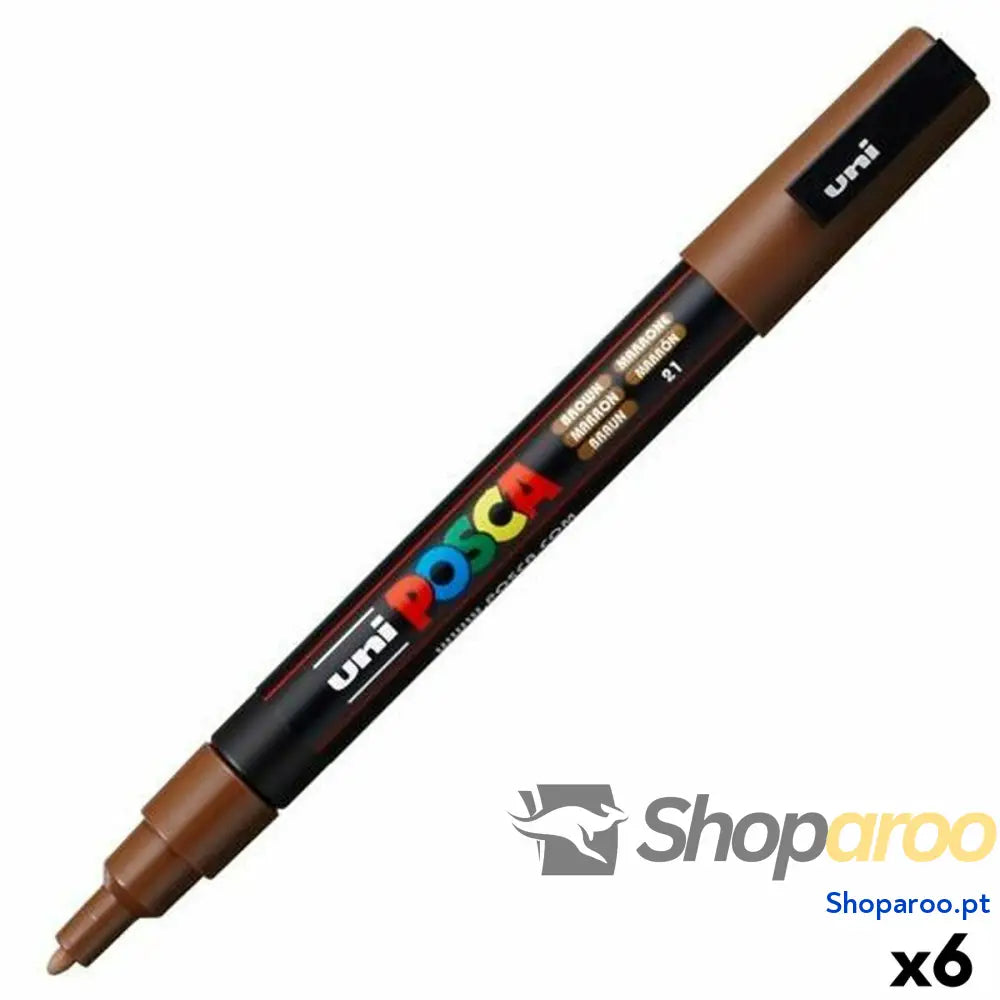 Marcador POSCA PC-3M Castanho (6 Unidades)