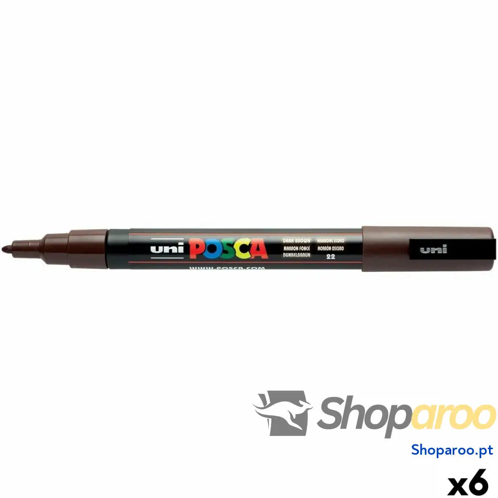 Marcador POSCA PC-3M Catanho escuro (6 Unidades)