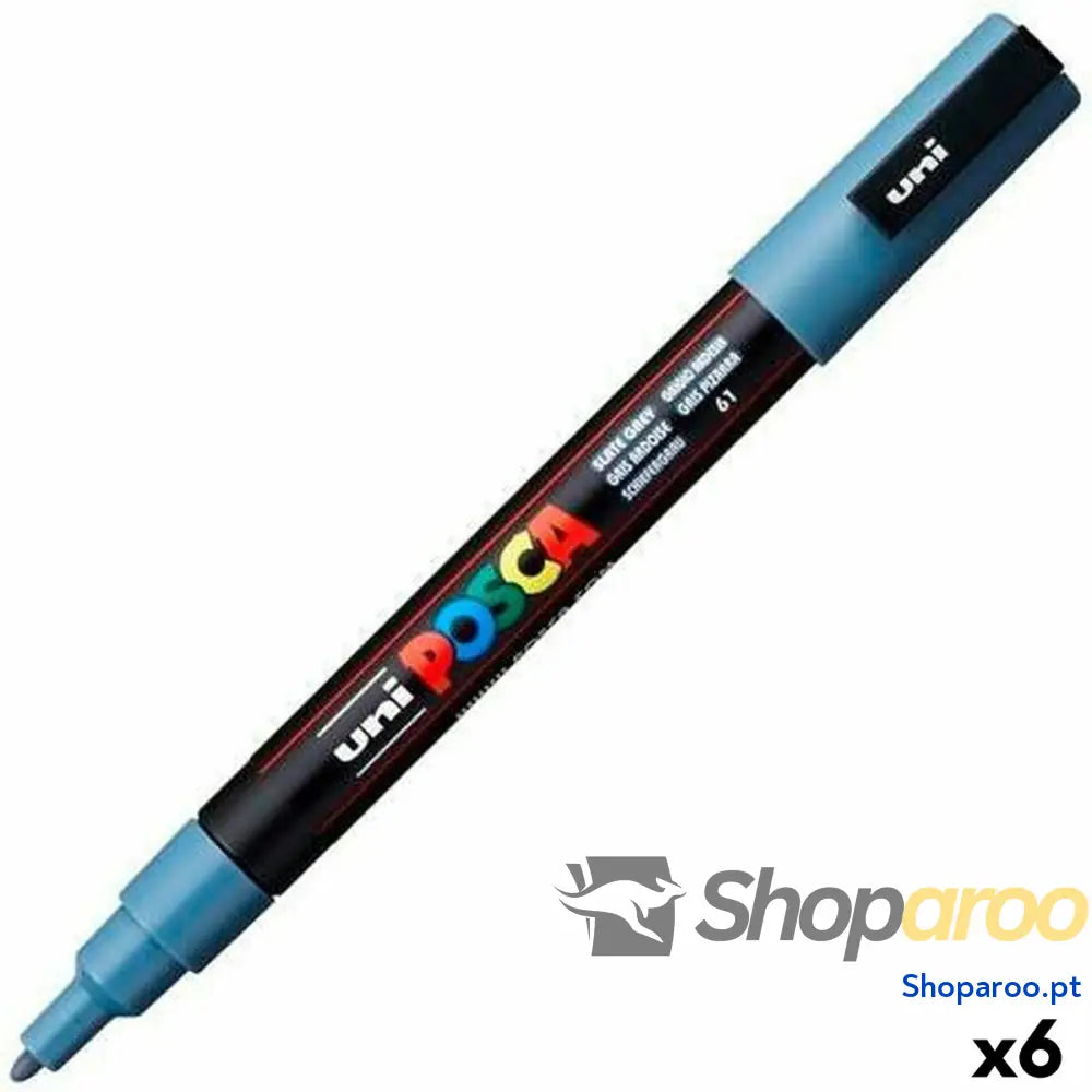 Marcador POSCA PC-3M Cinzento escuro (6 Unidades)