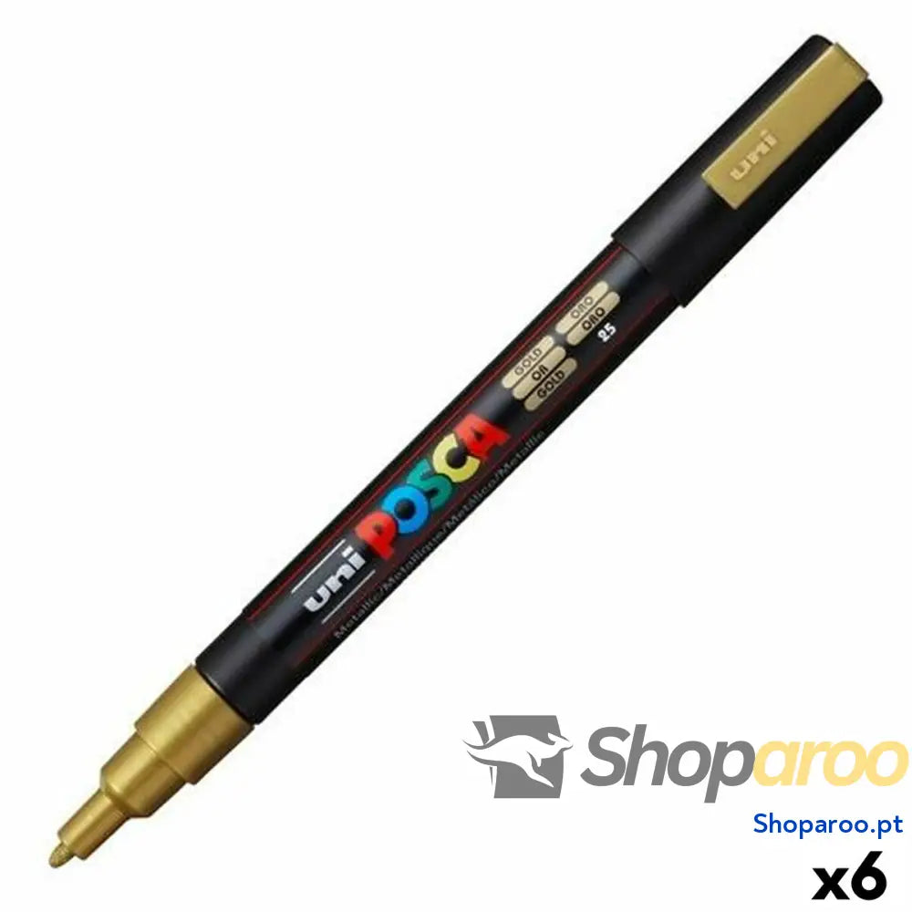 Marcador POSCA PC-3M Dourado (6 Unidades)