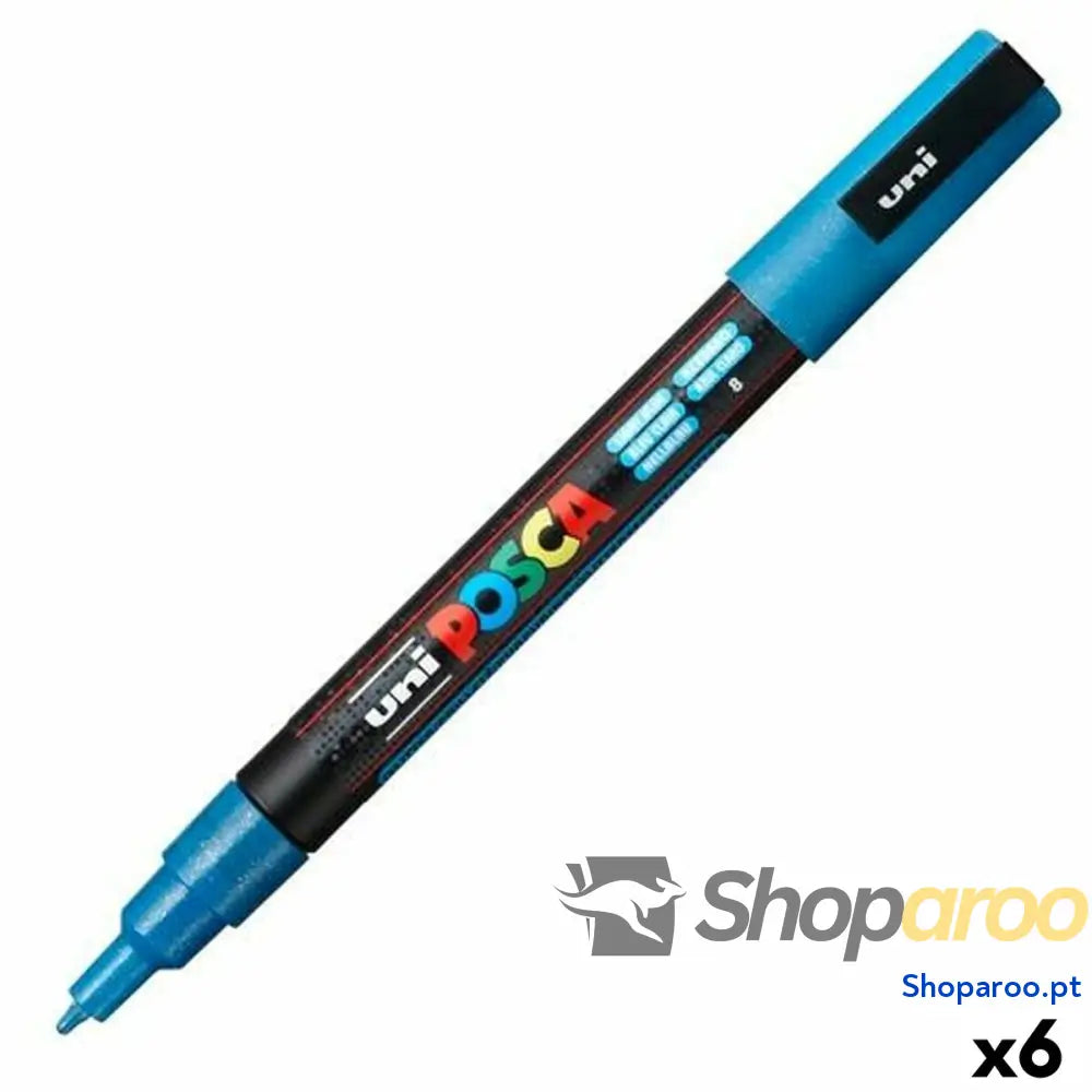 Marcador POSCA PC-3ML Azul Azul Claro (6 Unidades)