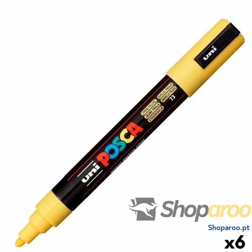 Marcador POSCA PC-5M Amarelo (6 Unidades)