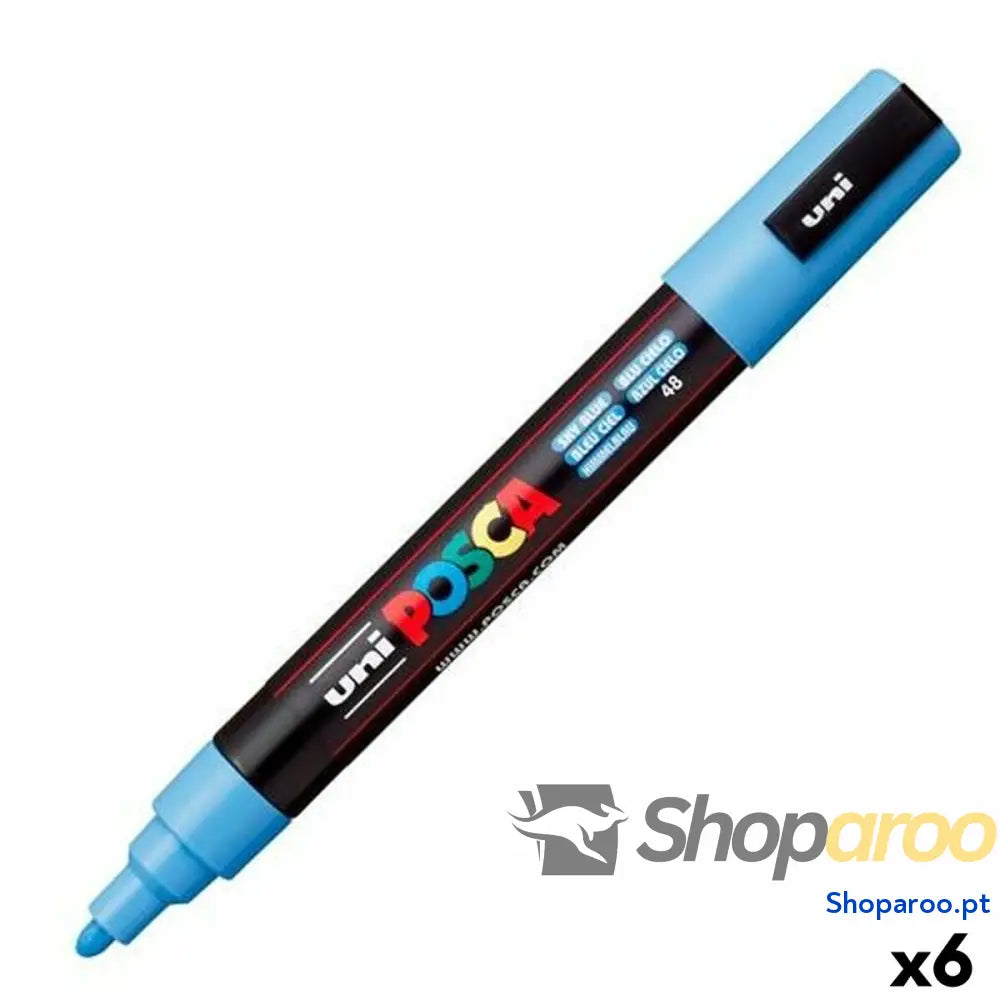 Marcador POSCA PC-5M Azul celeste (6 Unidades)