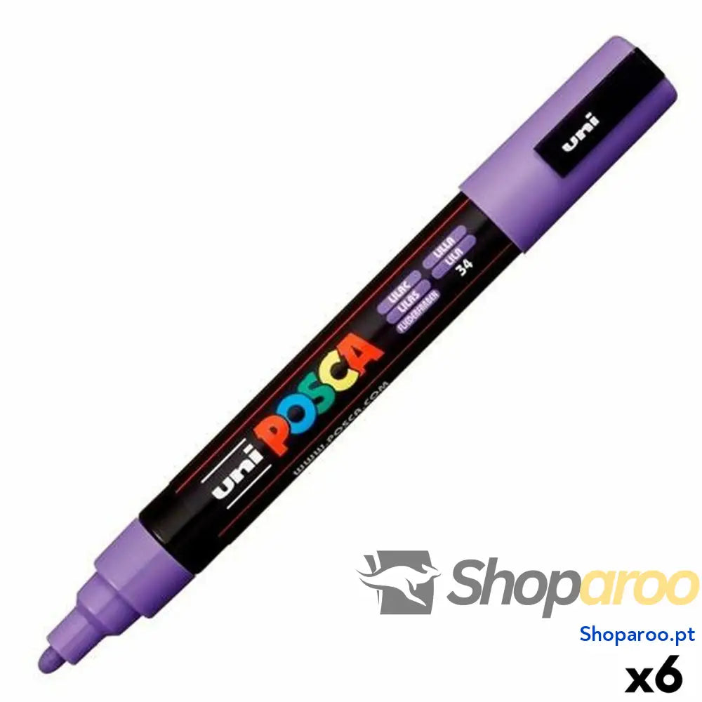 Marcador POSCA PC-5M Lilás (6 Unidades)