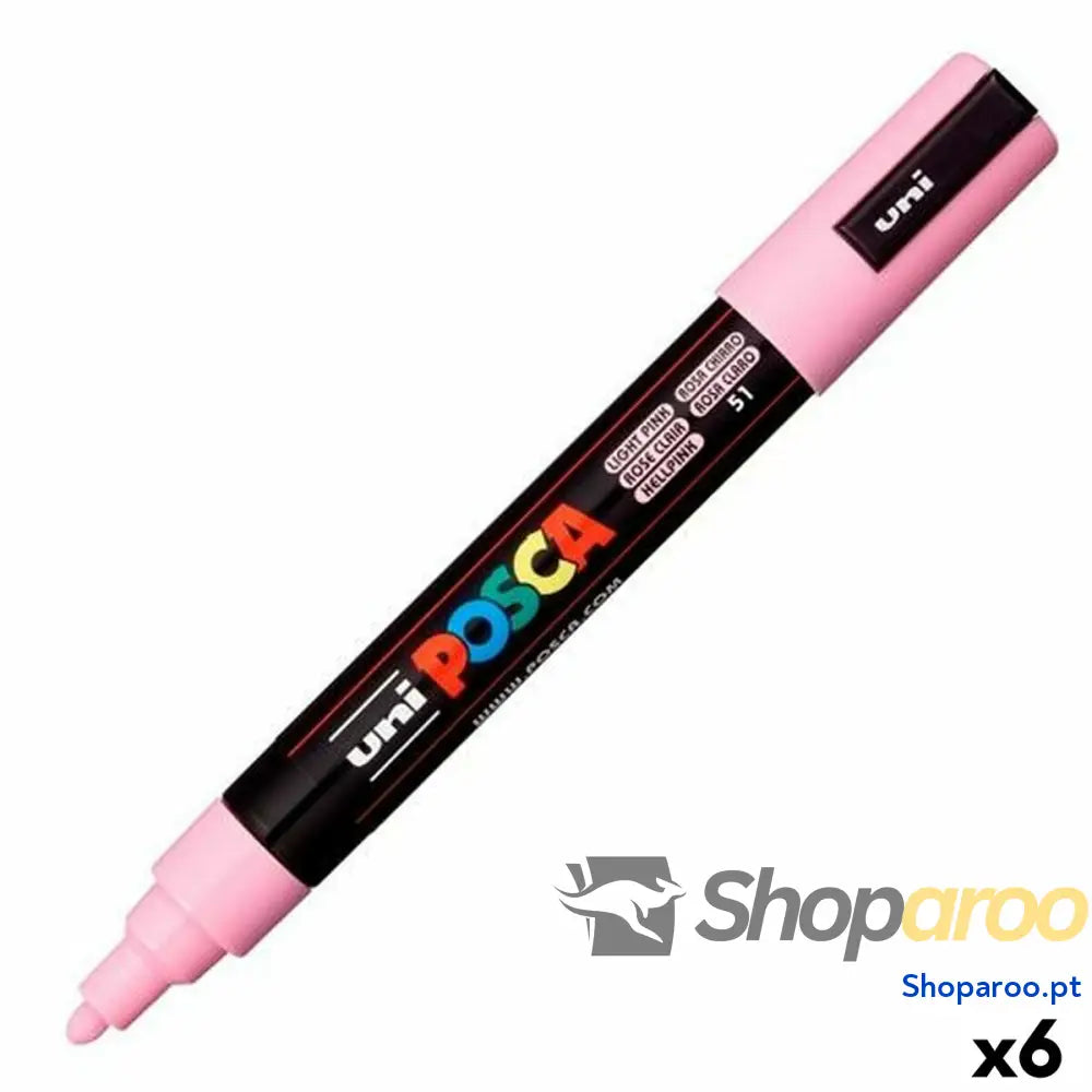 Marcador POSCA PC-5M Rosa Claro (6 Unidades)