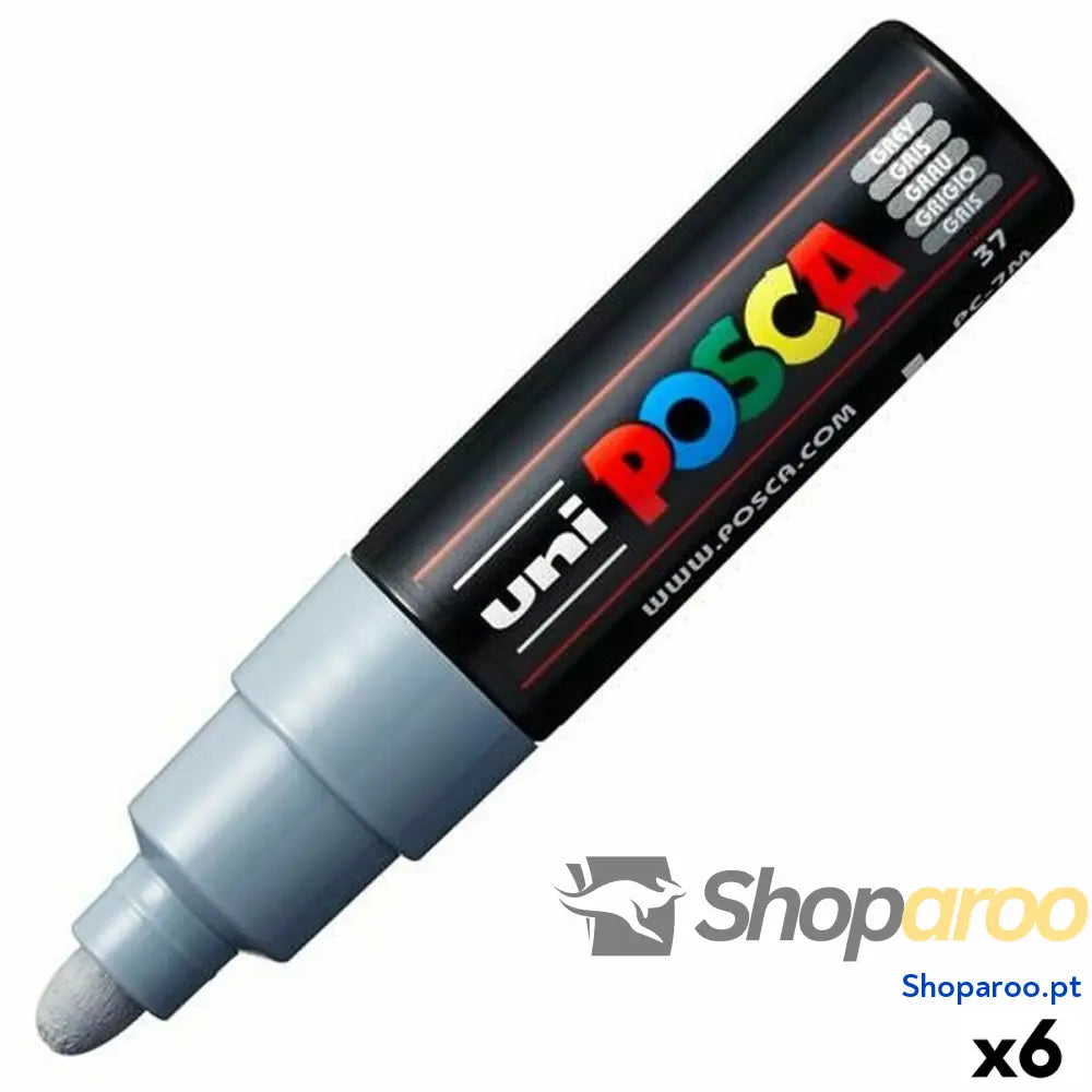 Marcador POSCA PC-7M Cinzento (6 Unidades)