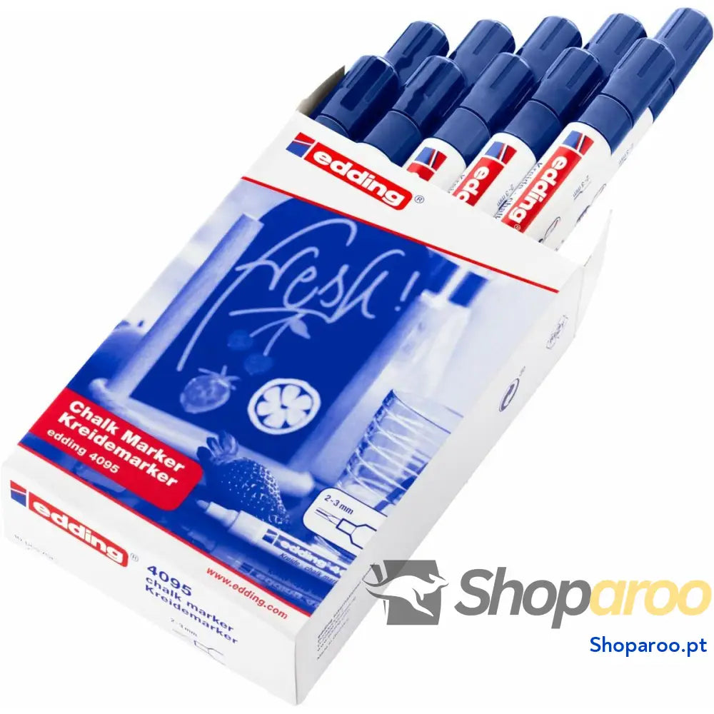 Marcadores de giz líquido Edding 4095 Azul (10 Unidades)