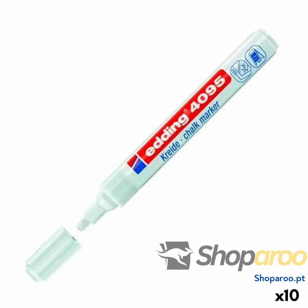 Marcadores de giz líquido Edding 4095 Branco (10 Unidades)