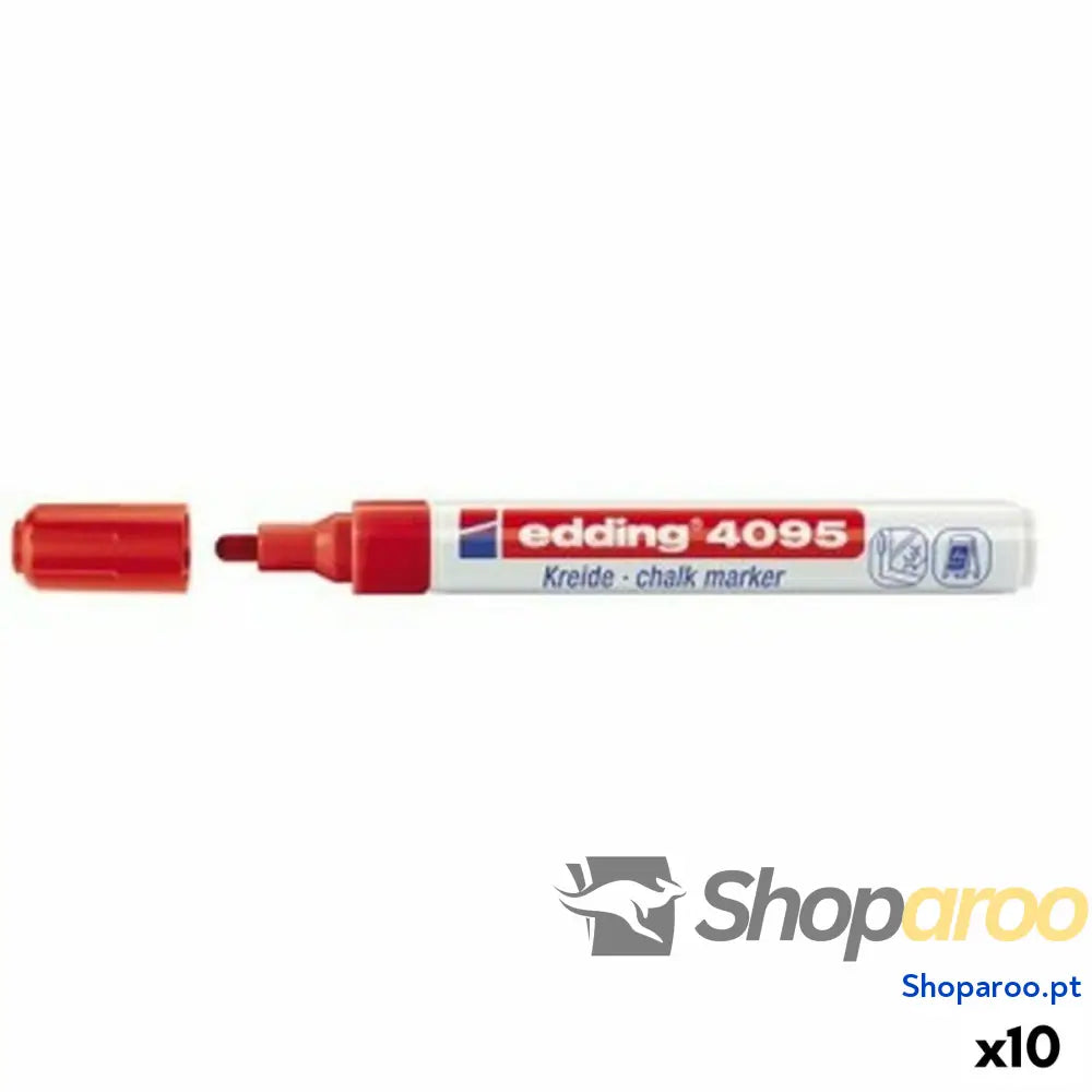 Marcadores de giz líquido Edding 4095 Vermelho (10 Unidades)